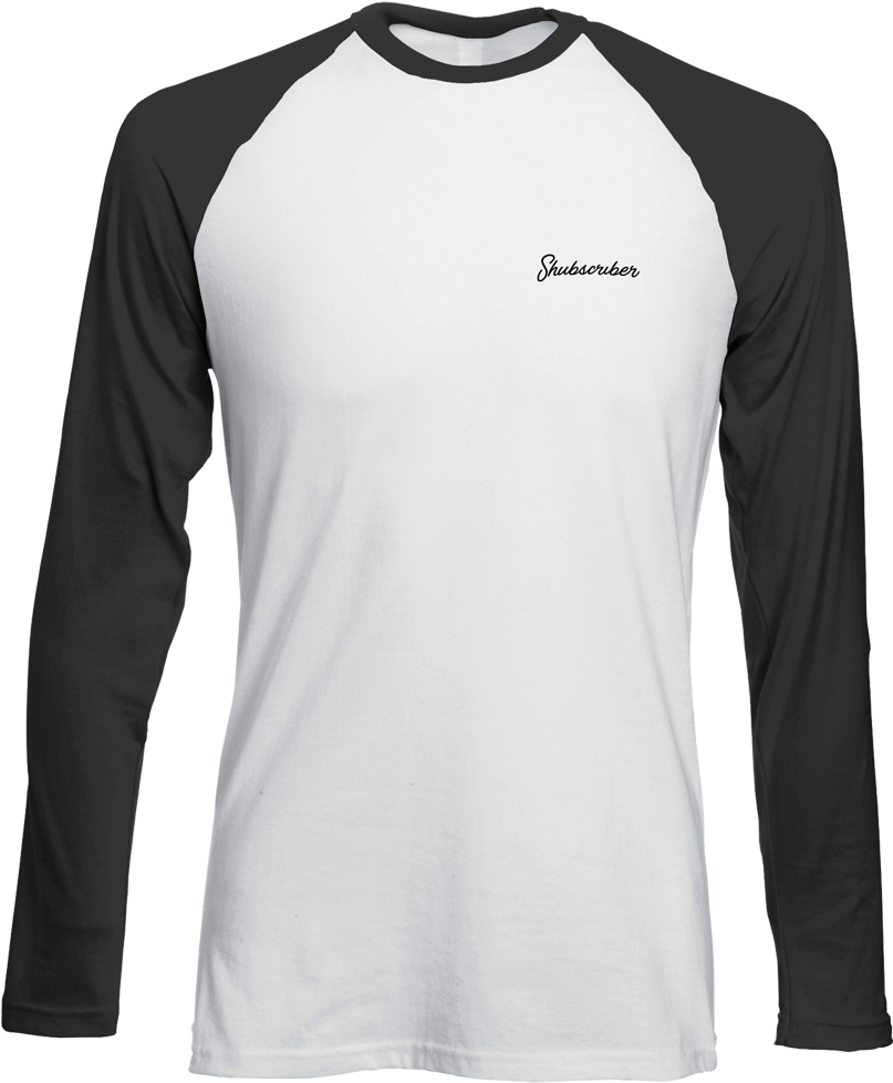 Shubscriber Chest Logo Baseball Shirt - Camisetas Con Manga De Color (1000x1000), Png Download