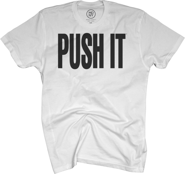 Push It On White T-shirt - Romper Suit (600x563), Png Download
