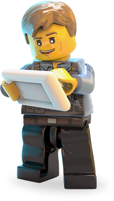 Lego Figurine Man Tablet Gift Fan T Shirt (391x689), Png Download