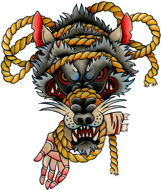 Back Piece By Mernolan On Deviantart - Binding Of Fenrir Tattoo (600x674), Png Download