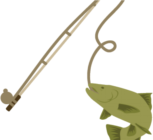 Fishing Pole Clipart Png Transparent - Fishing Rod With Fish (640x480), Png Download