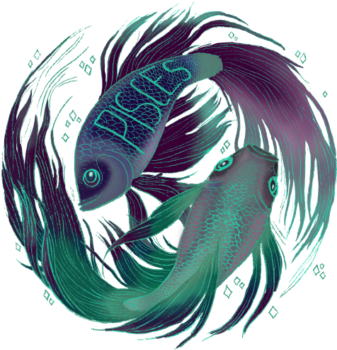Pisces Clipart Transparent Tumblr - Illustration (500x531), Png Download