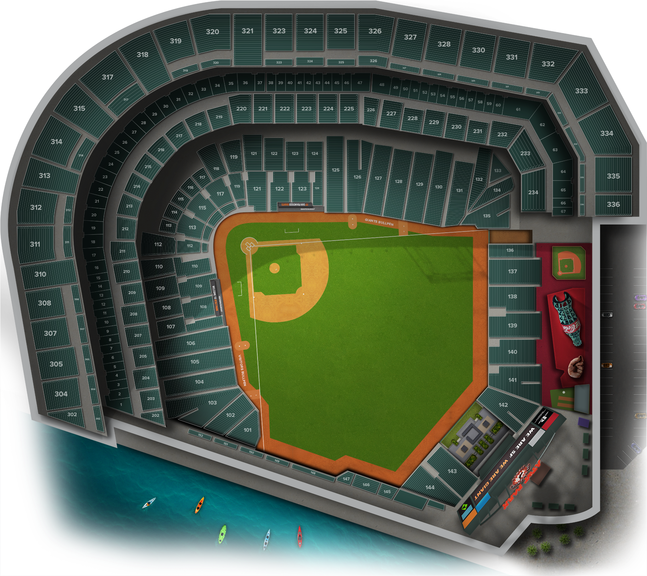 View Reserve Outfield At&t Park 308 (2560x1936), Png Download