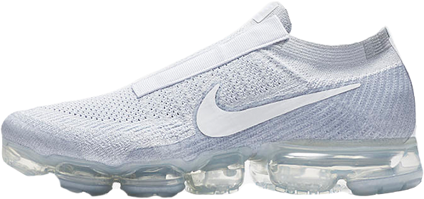 Nike Air Vapormax Laceless Pure Platinum - Vapor Max Laceless (640x387), Png Download