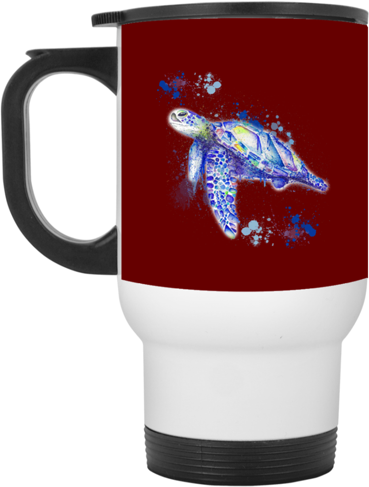 Watercolor Sea Turtle Mugs - 2 Pug - Men's Zip Hoodie (1024x1024), Png Download