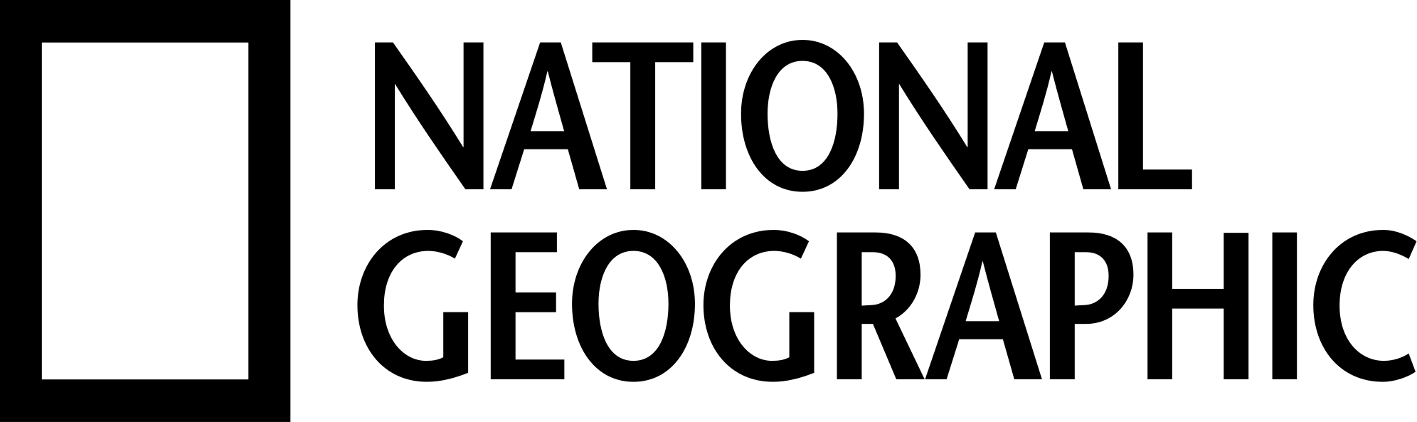 National Geographic Society National Geographic Society - National Geographic Logo Black (1992x593), Png Download