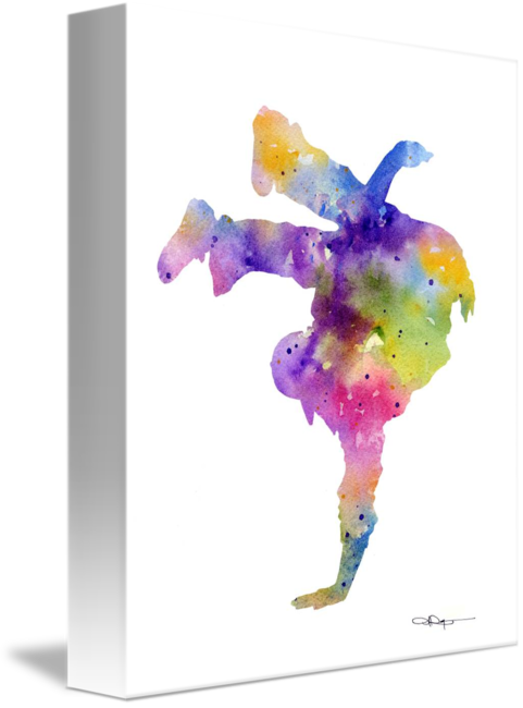 Transparent Dancer Watercolor Jpg Freeuse Library - Watercolor Hip Hop Dancer (481x650), Png Download