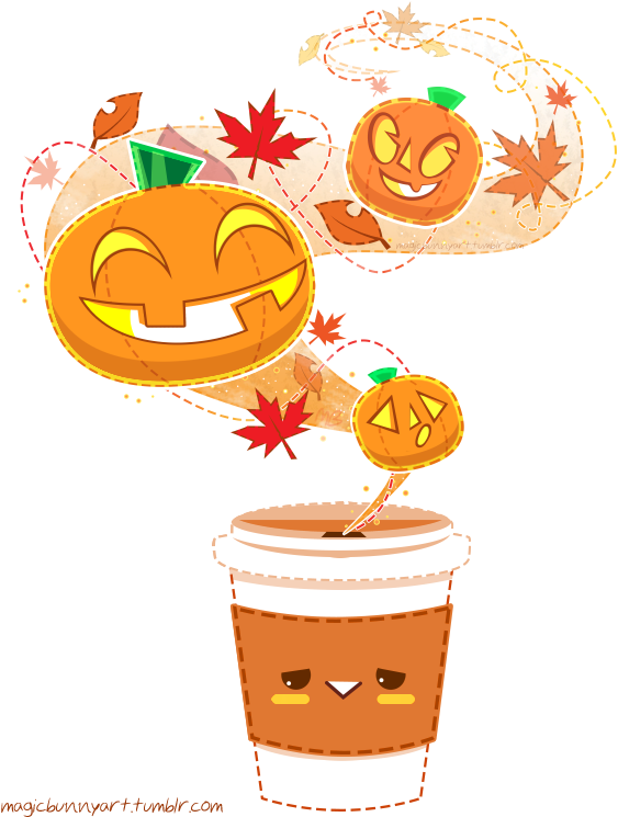 Pumpkin Spice Latte - Cartoon (600x777), Png Download