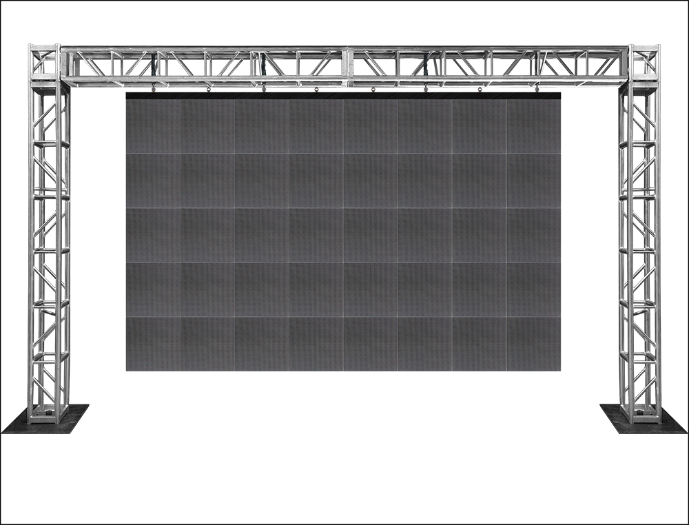 Main Image Is A Mock-up Of Actual Video Wall To Be - Led Video Wall Truss (1000x762), Png Download