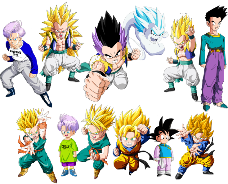 Goten And Trunks Vector Render By Ddgraphics-d5ds6io - Goten And Trunks Evolution (735x594), Png Download