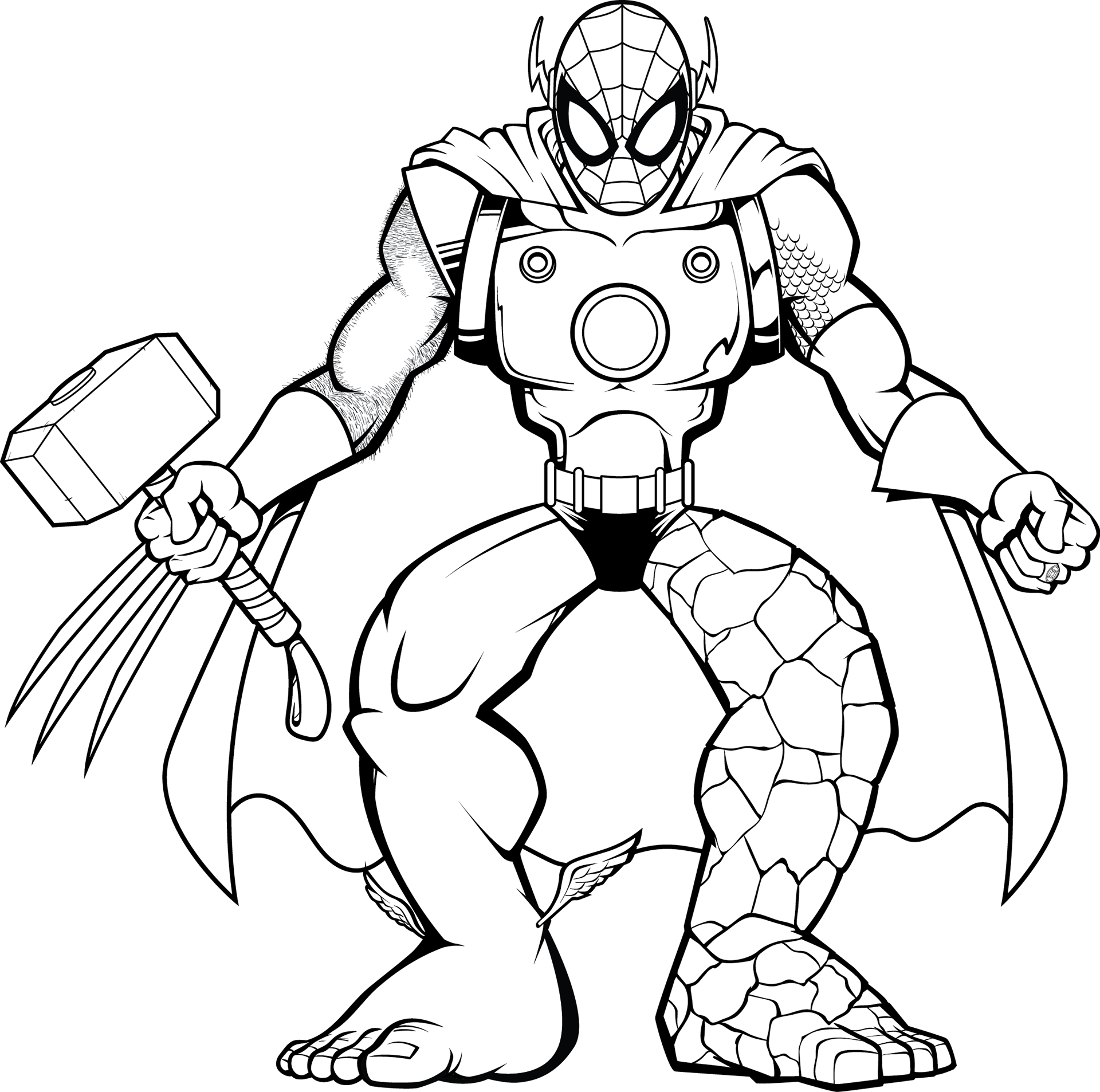 Smash In Slow Motion As The Hulk - Superhero Mashup Drawing (1920x1906), Png Download