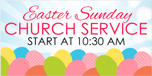 Easter Sunday Church Service Vinyl Banner - Design (560x560), Png Download
