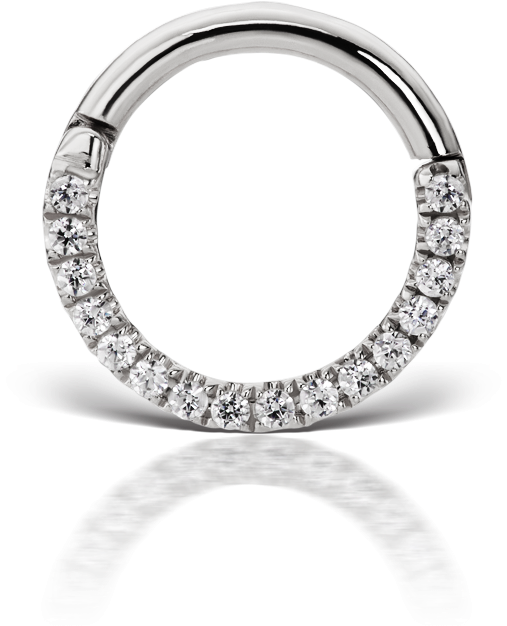 16g 5/16" Cubic Zirconia Horizontal Eternity Clicker - Daith Piercing (850x850), Png Download