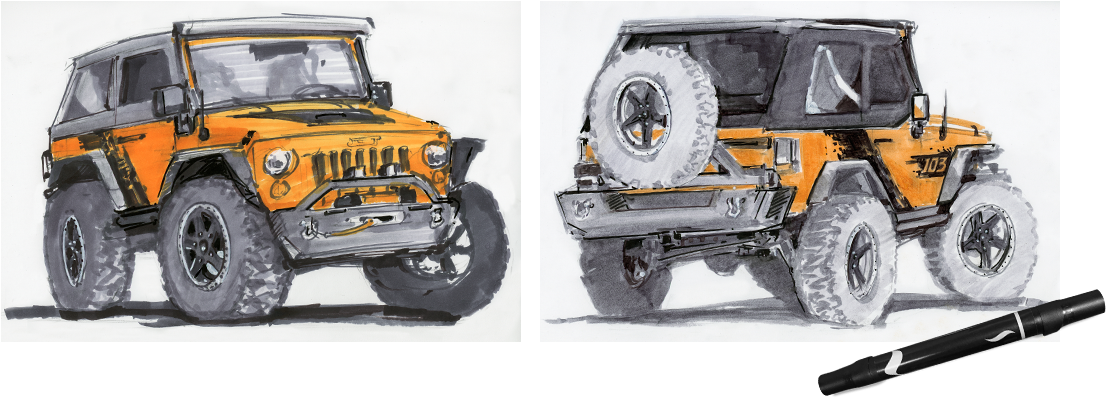 Sketching A Jeep Built For A Hero - Thundercat Jeep (1154x410), Png Download