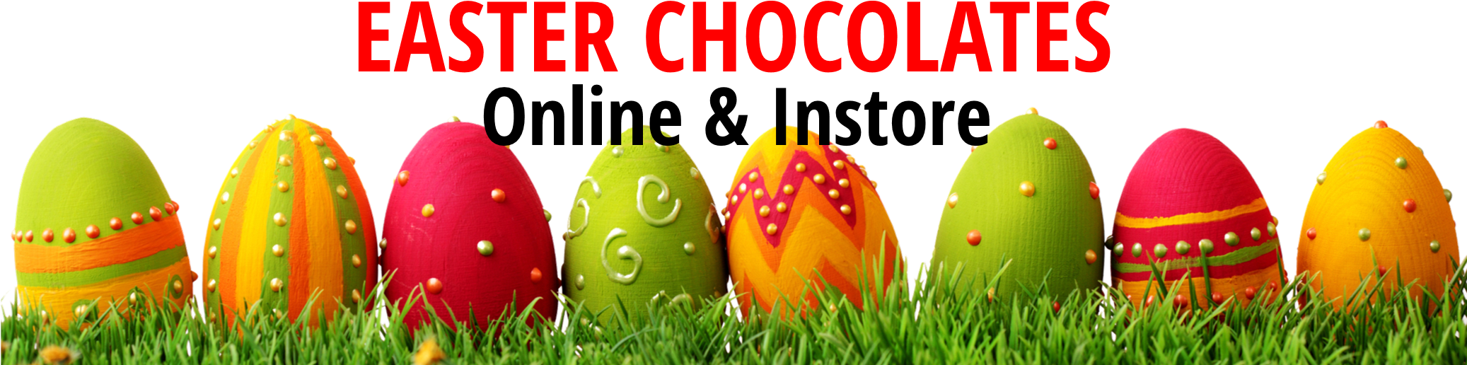 Easter Chocolate Banner - Easter Eggs Frame Png (2077x587), Png Download