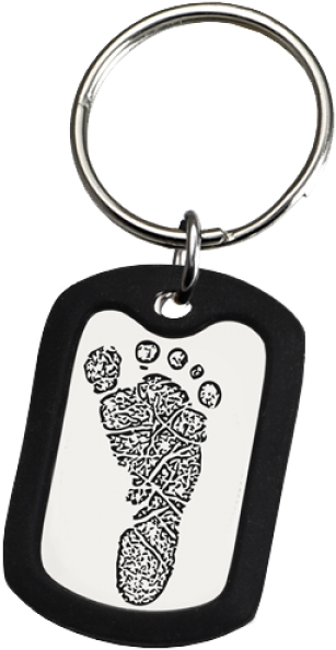 Fingerprint Memorial Key Ring - Key Chains Clipart Black And White (600x600), Png Download