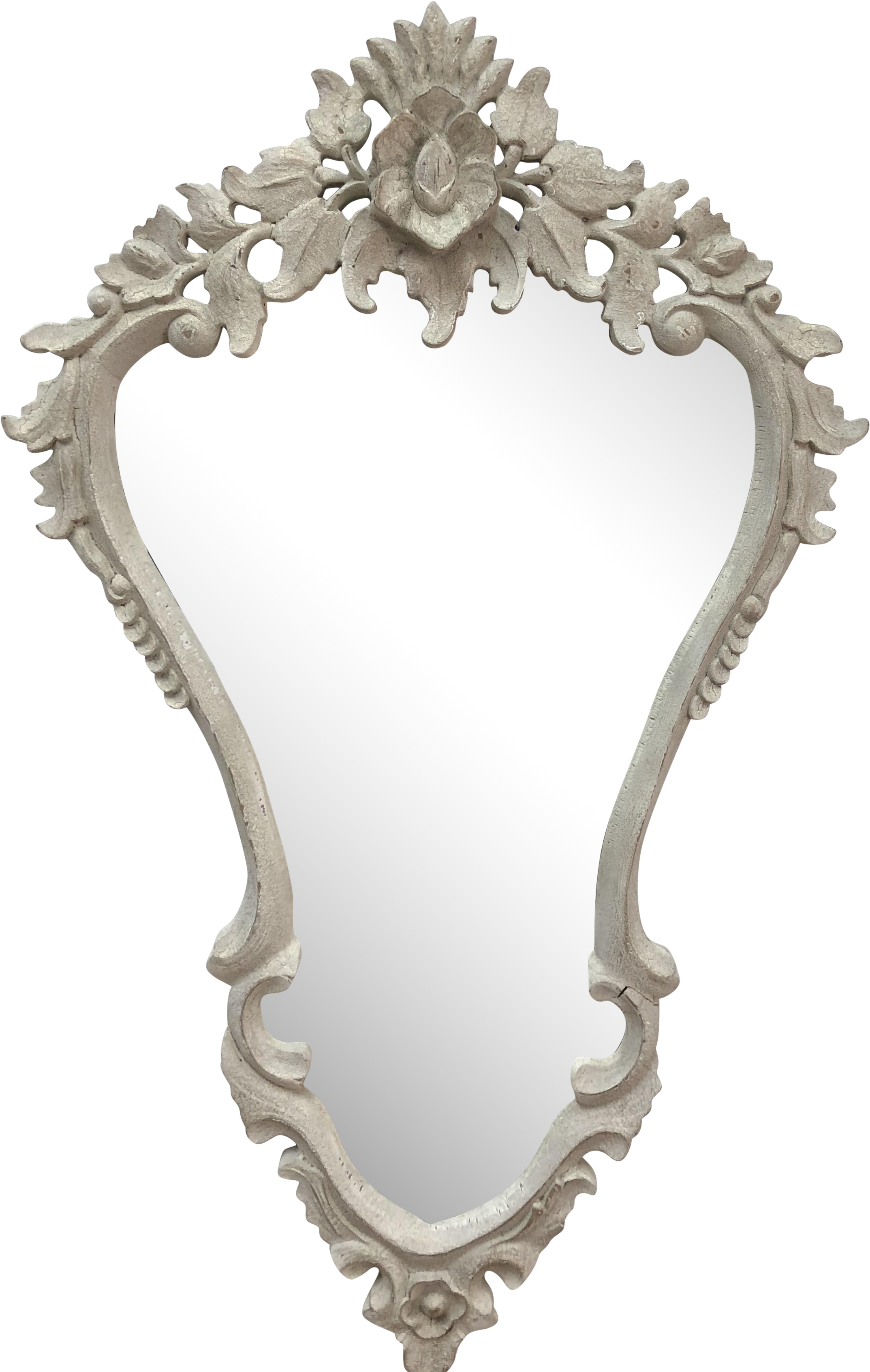 Hand Carved Painted Italian Antique Mirror On Chairish - Antique (2384x3760), Png Download