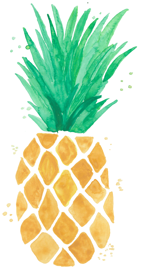 Png Watercolor Gold Pineapple (958x958), Png Download