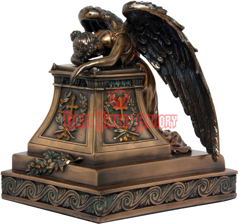 Bronze Mourning Angel Keepsake Urn - Statue (839x839), Png Download