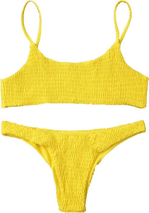 Smocked Bikini Top And Bottoms - Ruffle Smocked Bikini (558x744), Png Download