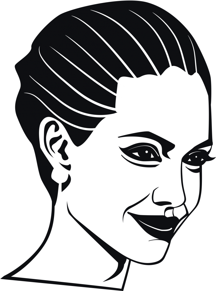 Angelina Jolie - Silueta De Artistas Famosos (875x1000), Png Download