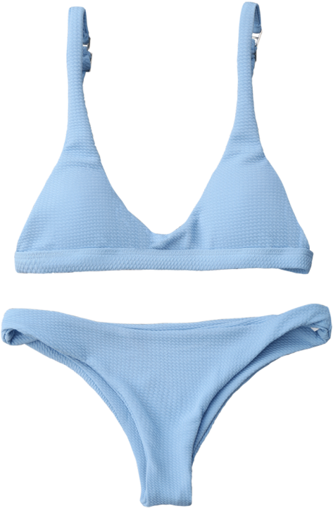 Clip Freeuse Bikini Transparent Blue - Low Waisted Padded Scoop Bikini Set Yellow (558x744), Png Download
