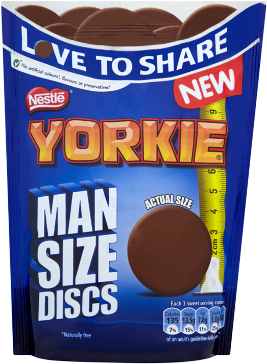 Yorkie Man Size Discs Pouch 120g - Snack (800x800), Png Download