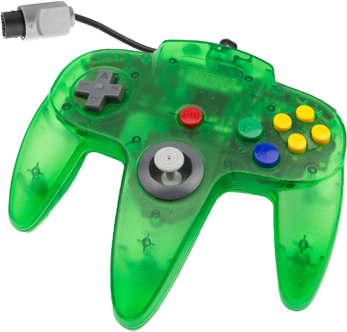 5378010 - Transparent Green N64 Controller (1200x1200), Png Download