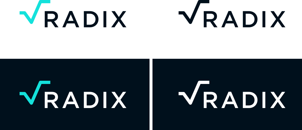 The Logo Can Be Used Both On A White And Dark Background - Radix Dlt Logo (1018x438), Png Download