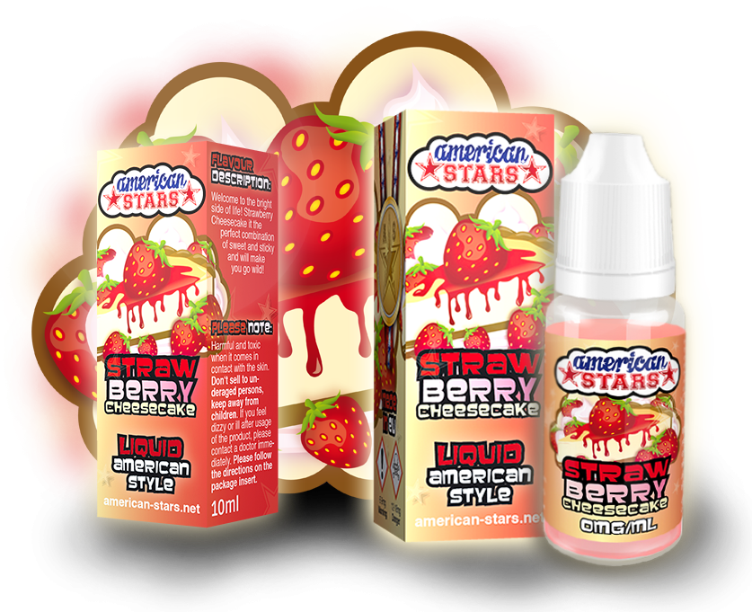 American Stars E Liquid American Stars Strawberry Cheesecake - American Stars E Liquid (837x681), Png Download