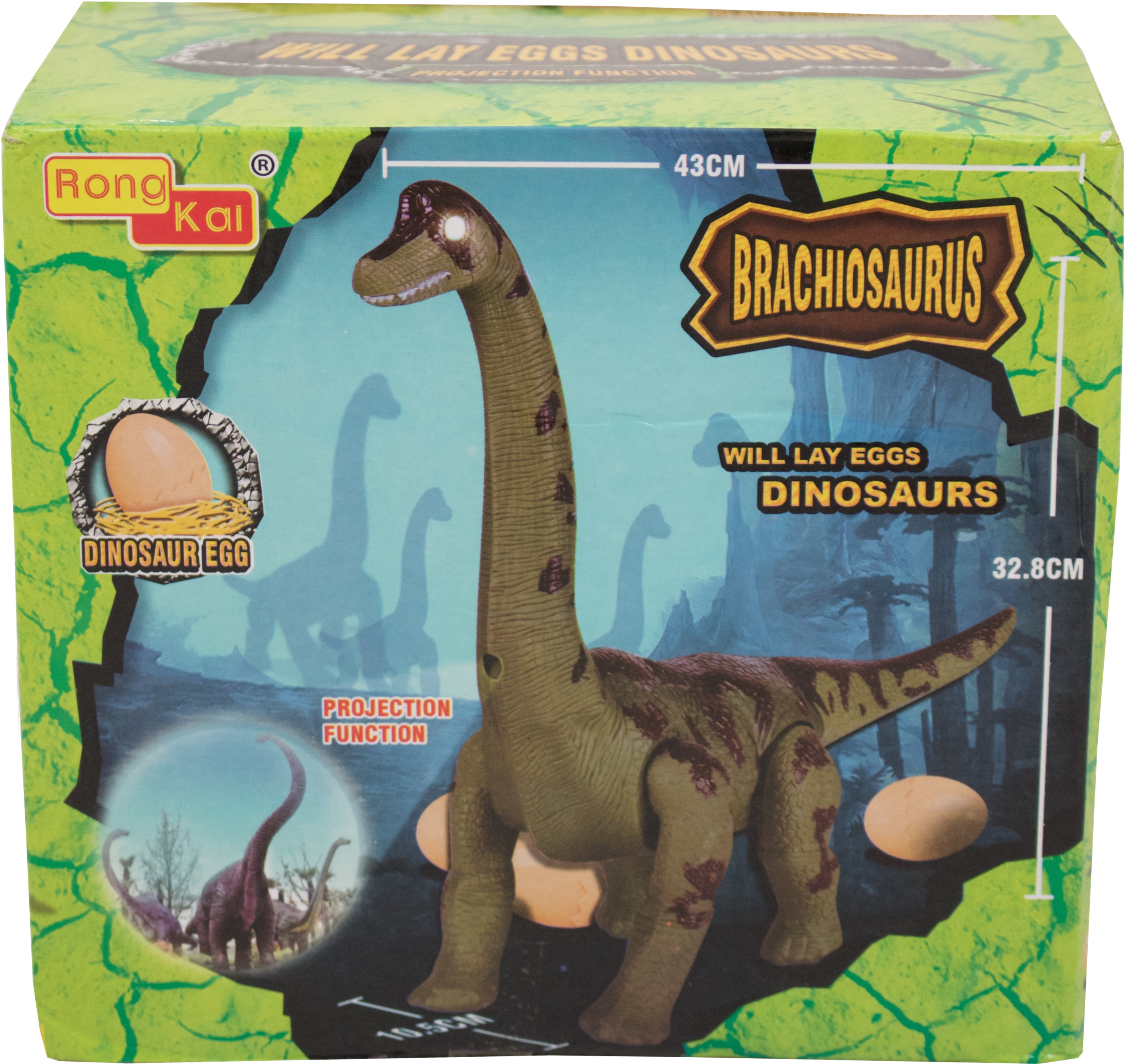Techege Toys Walking Brachiosaurus Dinosaur, Shines - Egg Laying Dinosaur Toy (2927x2803), Png Download