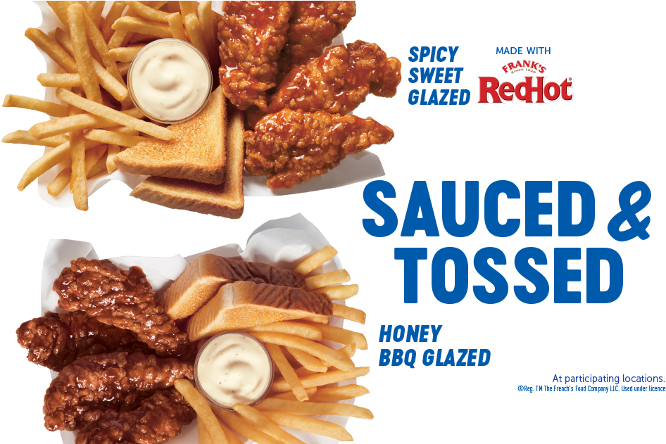 Sauced & Tossed Chicken Strip Baskets - Frank's Redhot (960x630), Png Download