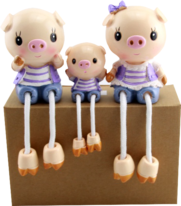 A Family Of Three Pigs Cute Cartoon Hanging Dolls Hanging - Child (800x800), Png Download