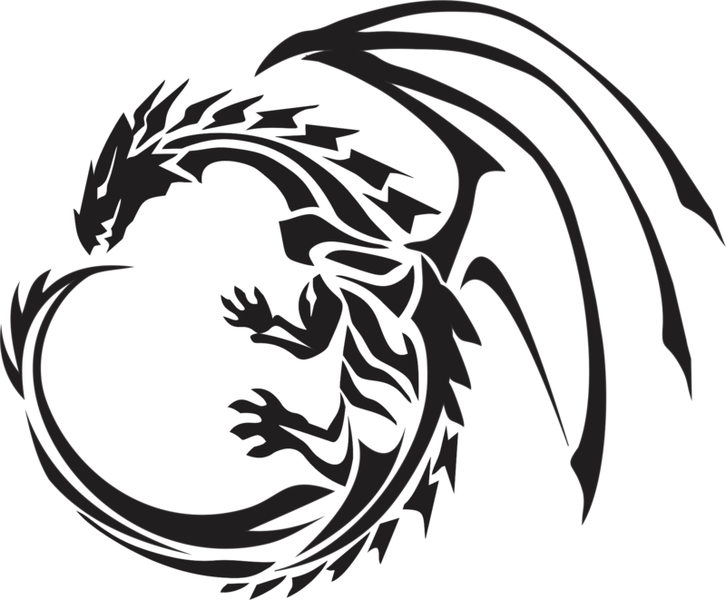 Black Tattoo Dragon Png Images - Tribal Dragon (800x661), Png Download