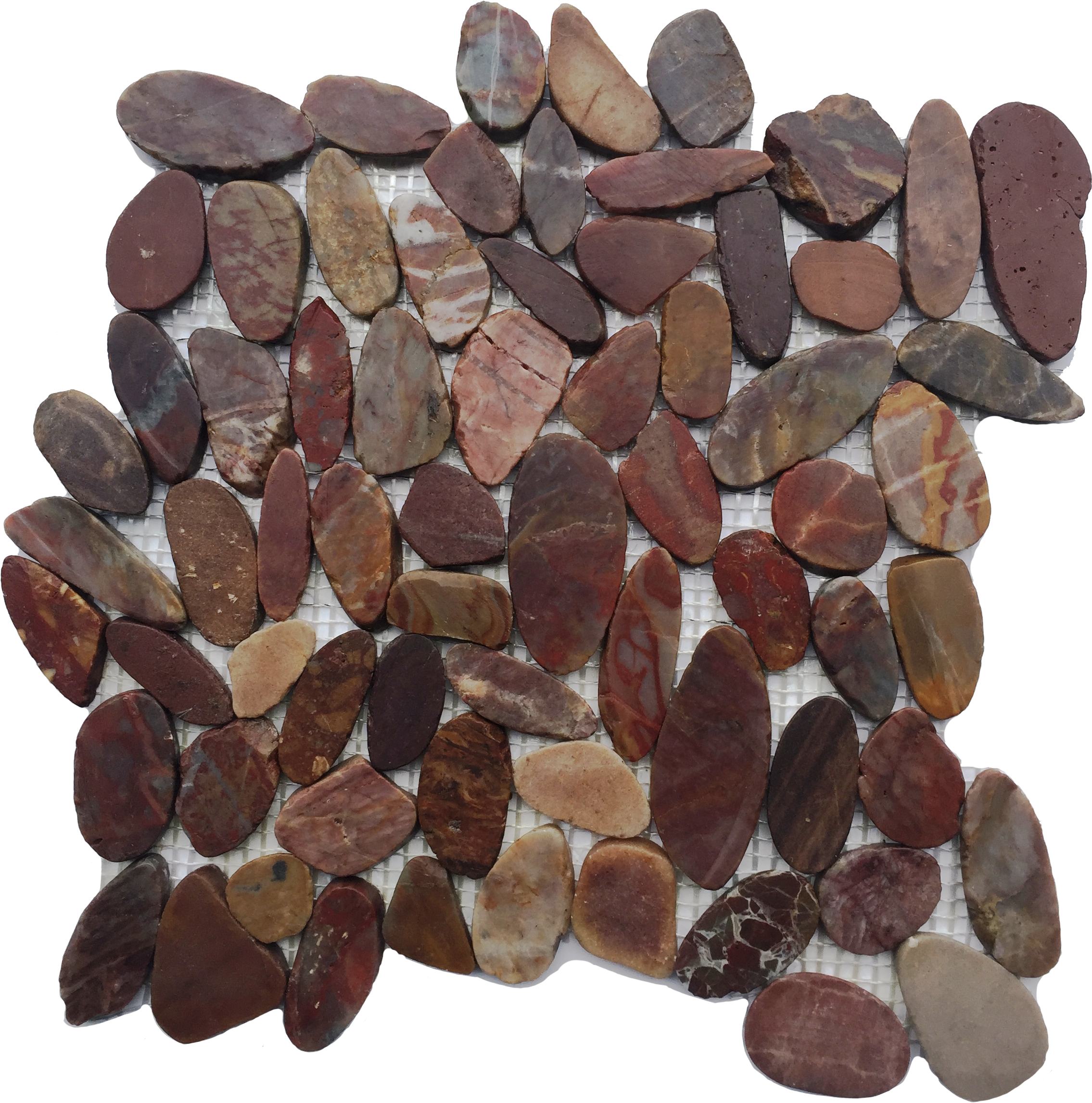 Flat Red Polished Pebble Mosaic - Pebble (2500x2500), Png Download