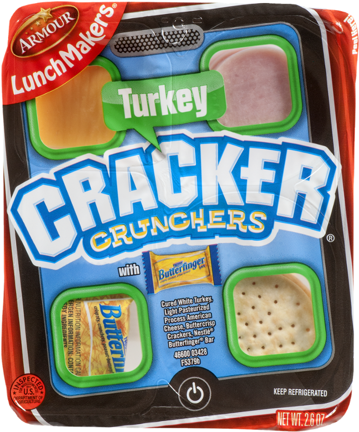 Armour Lunch Makers Cracker Crunchers With Butterfinger, - Convenience Food (1000x1000), Png Download