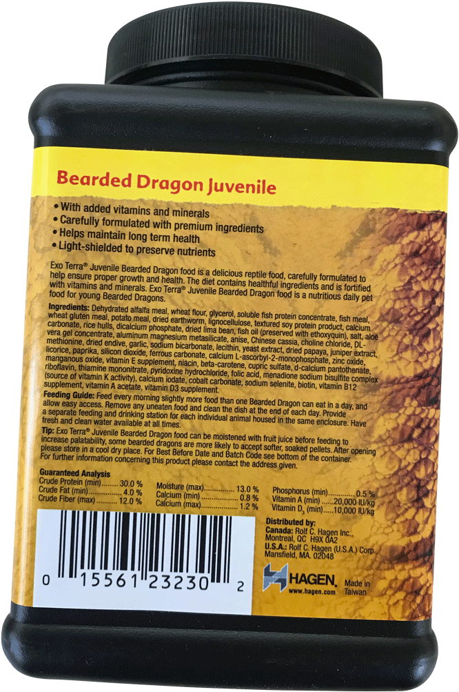 Exo Terra Bearded Dragon Food - Chocolate (907x1209), Png Download