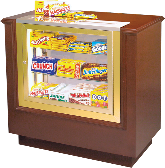 Home Theater Hardwood Concession Stand With Candy Case - Concession Stand Png (608x800), Png Download
