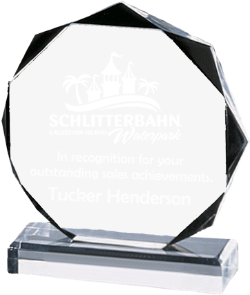 Gem Cut Octagon Acrylic Award - Trophy (580x580), Png Download