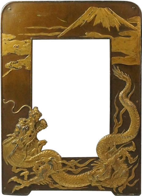 Stunning Antique 19th Century Japanese Dragon Photograph - Dragon Photo Frame Transparent (634x634), Png Download