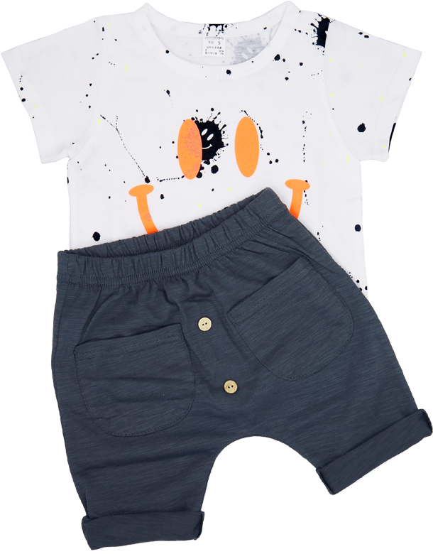 Graffiti Smiley Harem Pants Set Da1001 - Cartoon (800x800), Png Download