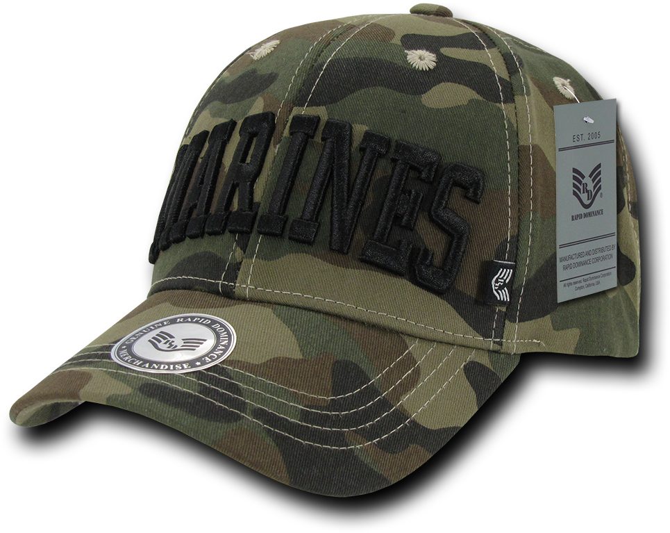 Rapid Dominance Us Marines Logo 3d Text Woodland Camo - Hat (1000x1000), Png Download