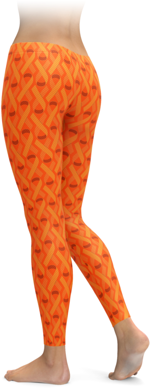 Multiple Sclerosis Or Leukemia Awareness Ribbon Leggings - Leggings (740x896), Png Download