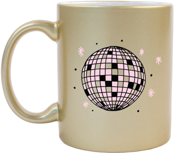 Disco Ball Gold Mug - Coffee Cup (1000x1000), Png Download