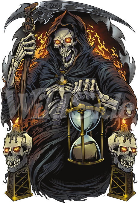 Grim Reaper With Hour Glass - Grim Reaper With Hourglass (675x675), Png Download