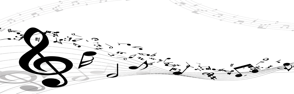 Black And White Musical Background (1250x400), Png Download