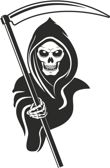 Grim Reaper Wall Decal Easy Decals - Grim Reaper Easy To Draw (800x550), Png Download