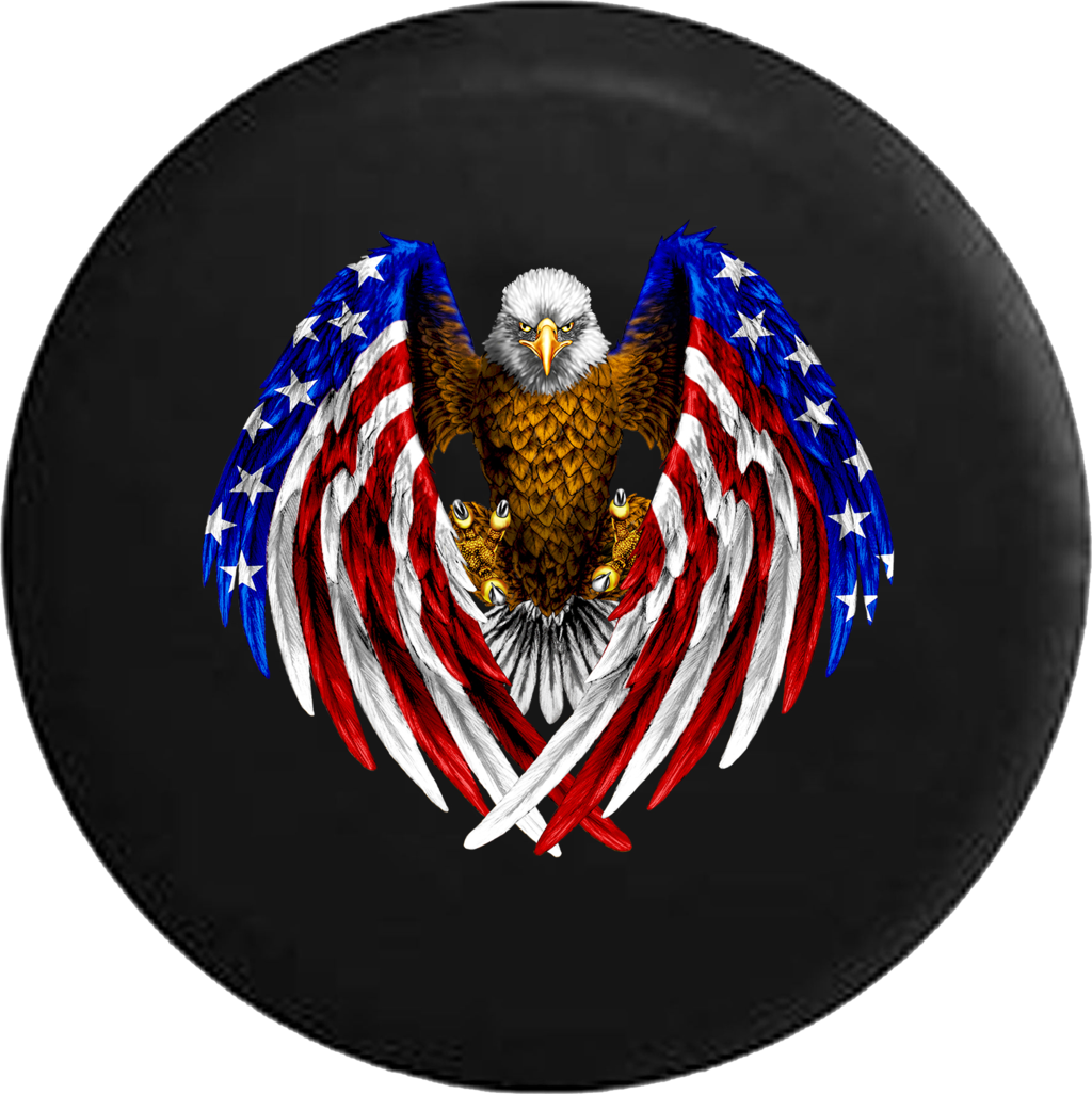 American Military Patriotism Patriotic Jeep Tire Covers - Eagle American Flag Cartoon (1024x1026), Png Download