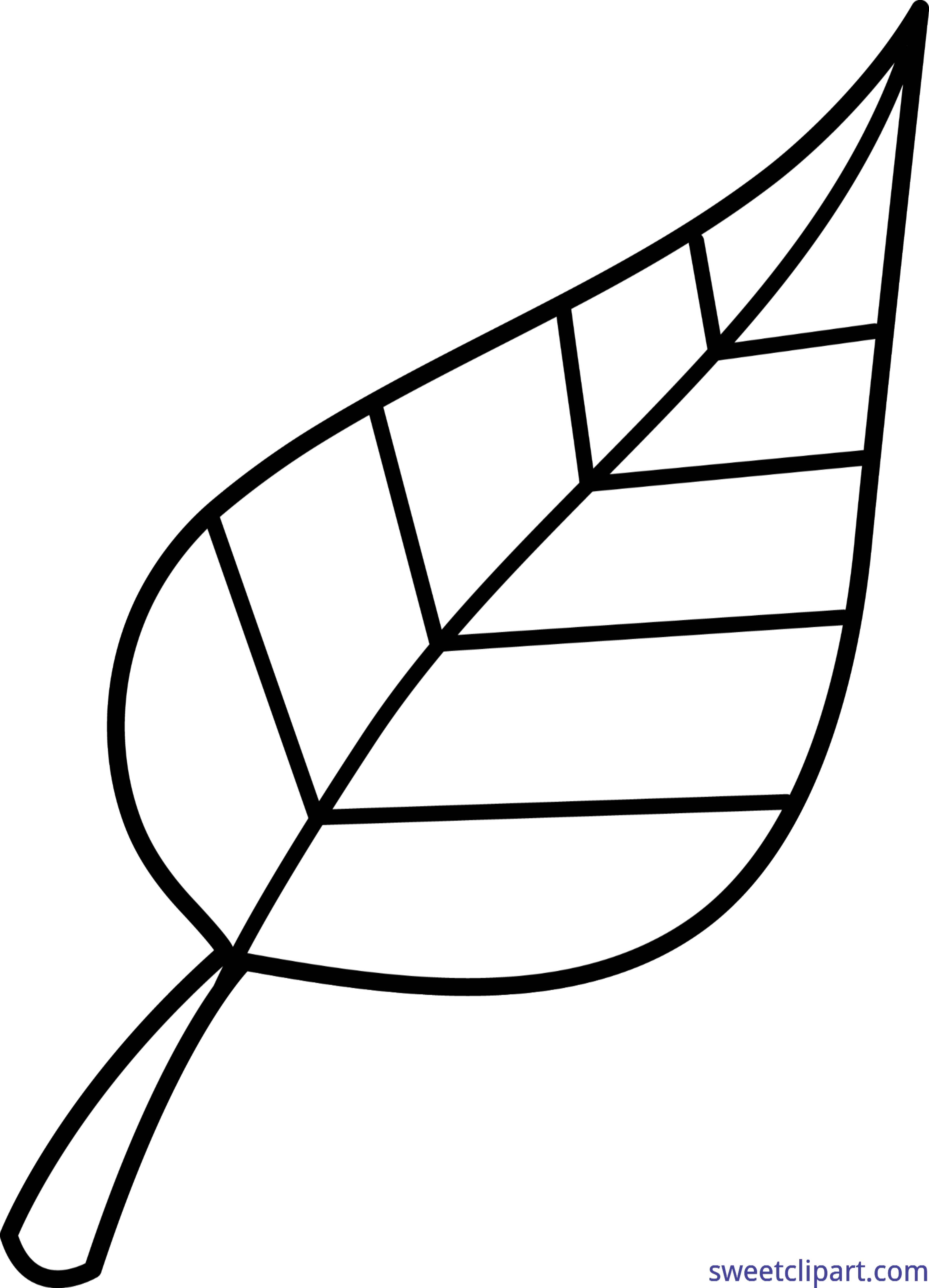 Leaf Spring Clipart - Clip Art Of Leaf Black And White (3734x5176), Png Download