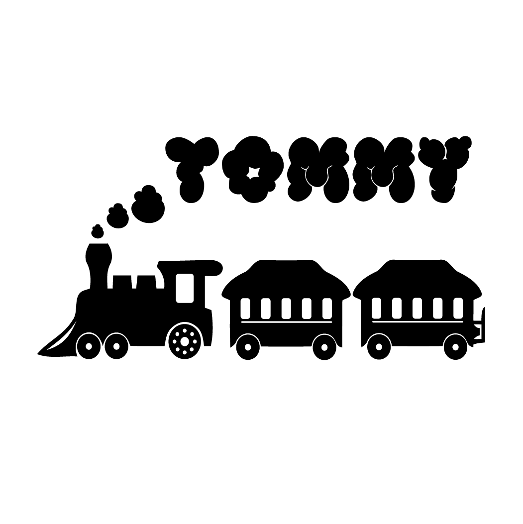 Train Decal Style 3 Child's Room With Custom Name - Train Decal (1051x1053), Png Download